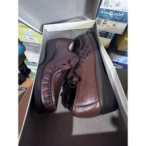 Soft Spots Bonnie Lite Antique Brown Leather Lace Up Loafers Shoes Womens 9 M